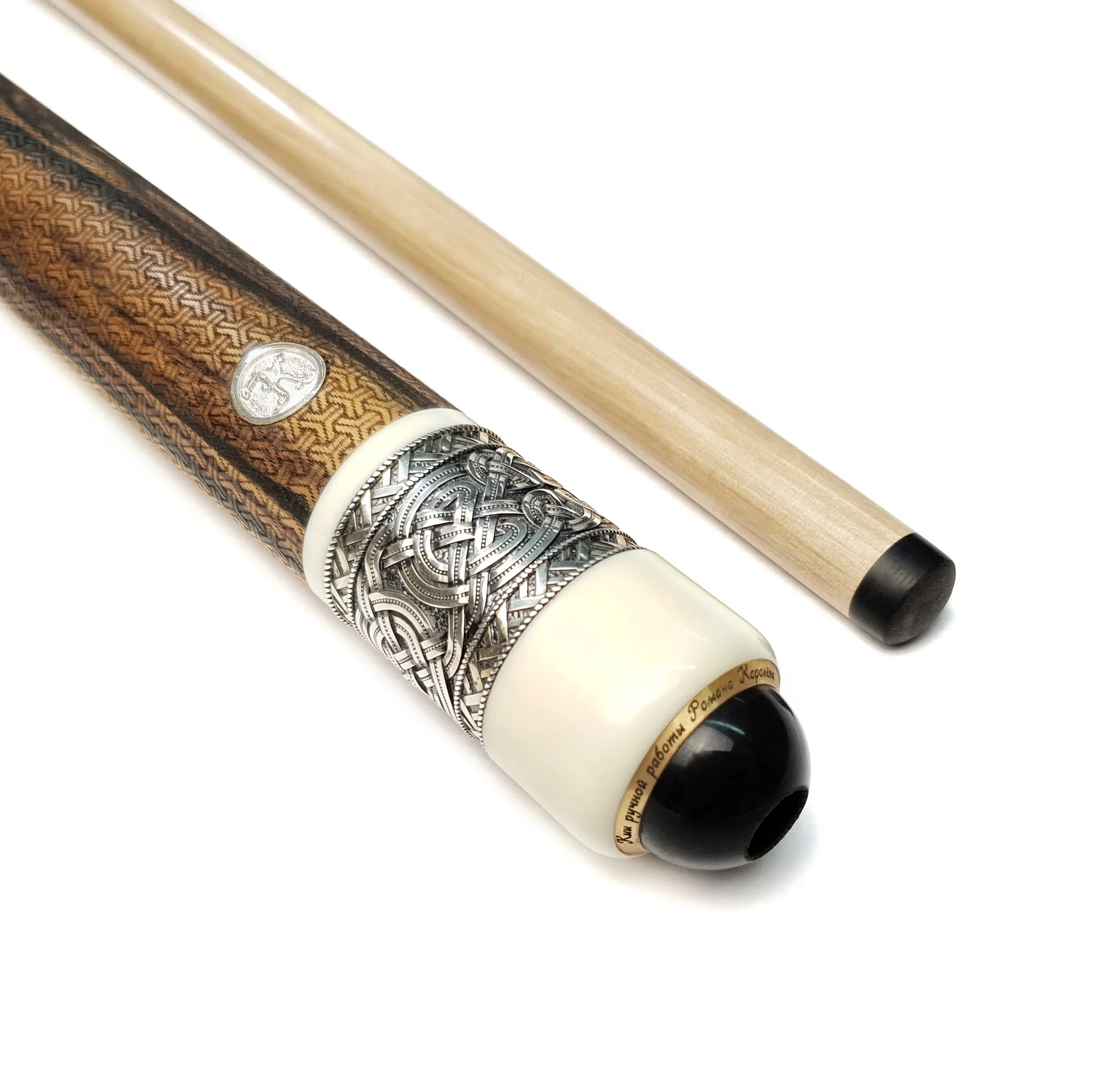 Кий Корона 8-ми перьевая,серебряный бампер,Лунный эбен, Граб. — изображение 5