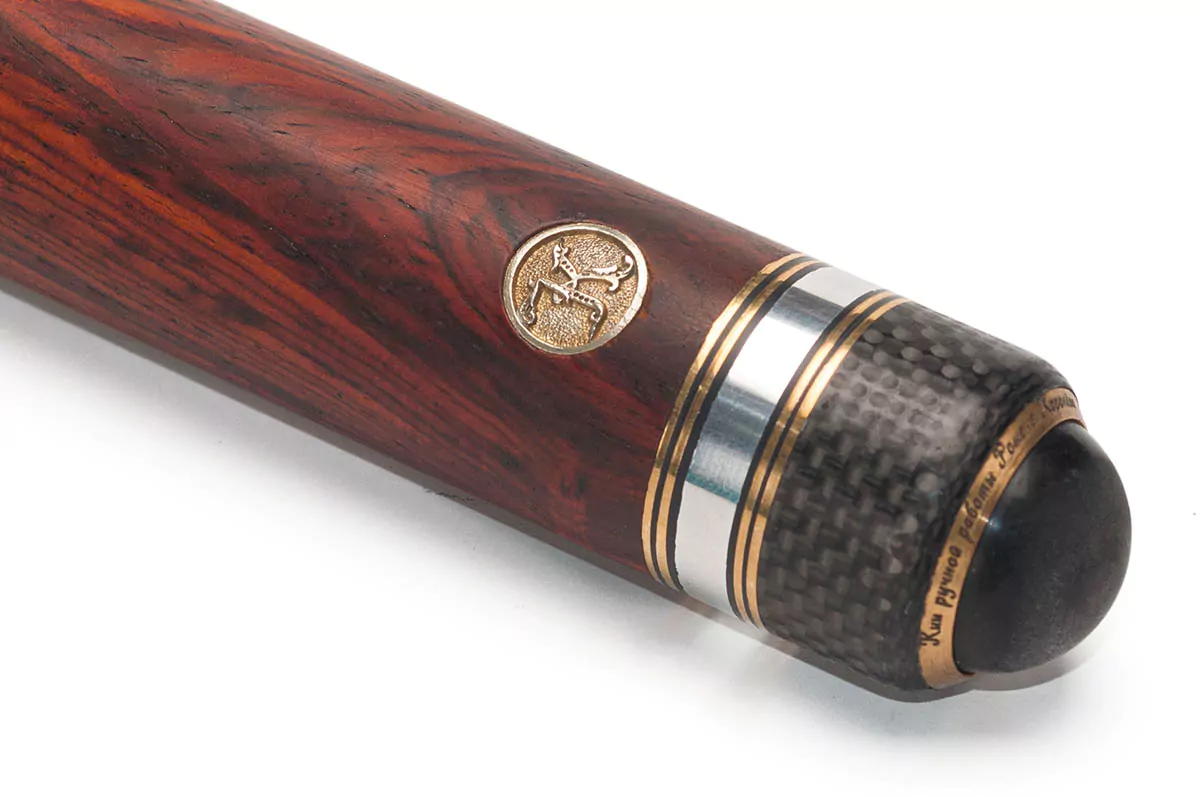 Кий 3-ех составной Корона 10-ти перьевая Кокоболо, Граб — изображение 3