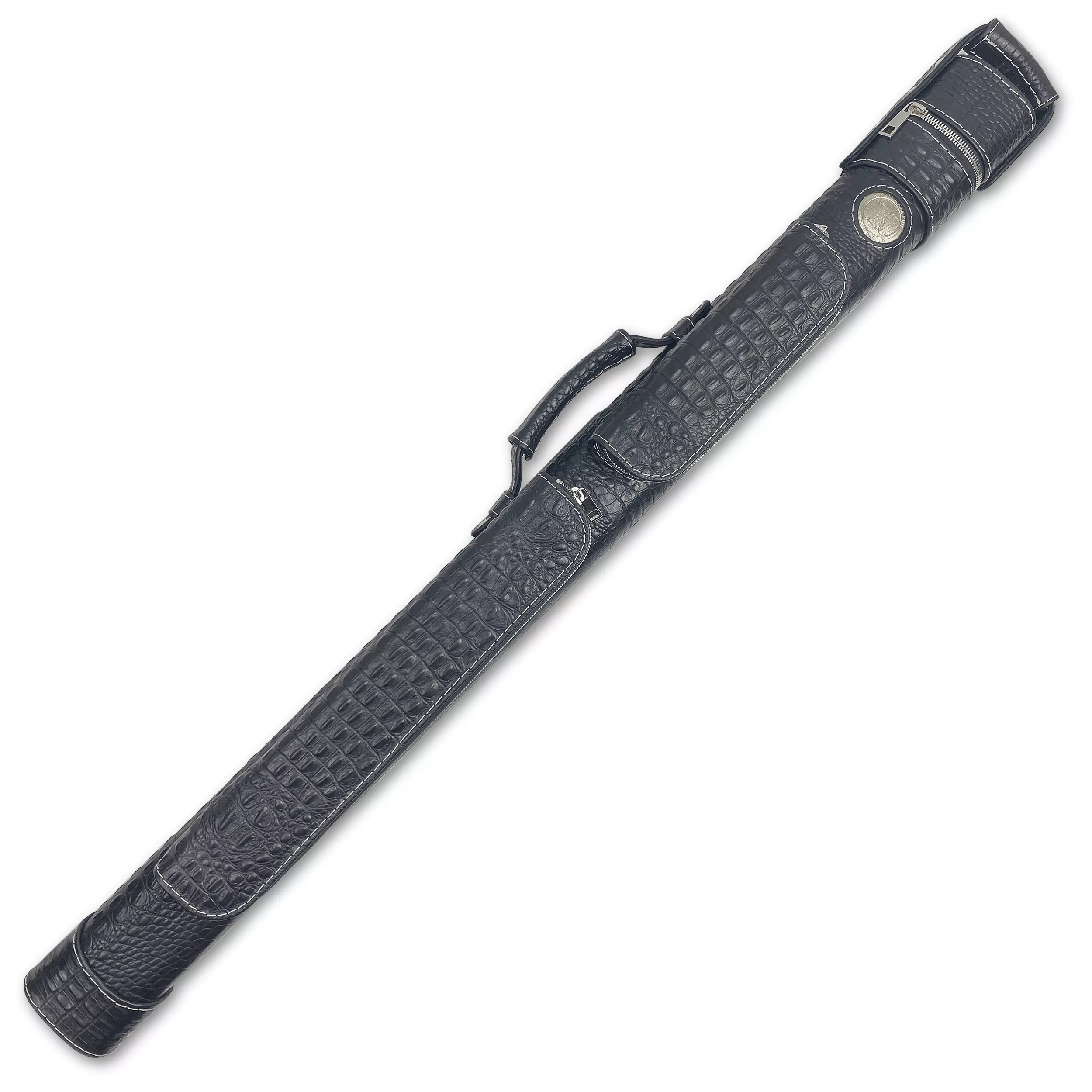 Тубус ручной работы, черный, аллигатор.