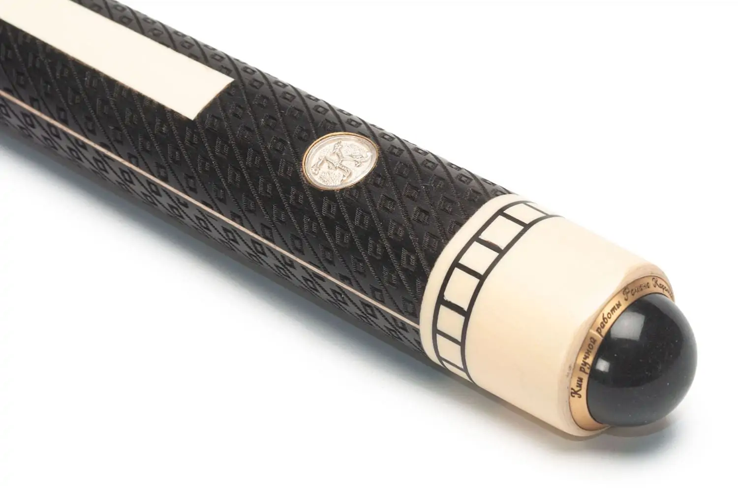 Кий Классика Элит 31 запил с лаз. гравировкой, Черный граб, Лимонник, Падук, Граб — изображение 5