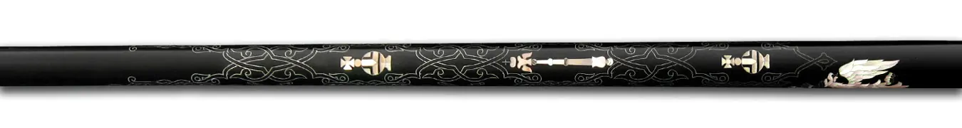 Кий Инкрустированный Империя Корона - Эбен, граб, серебро и перламутр. — изображение 3