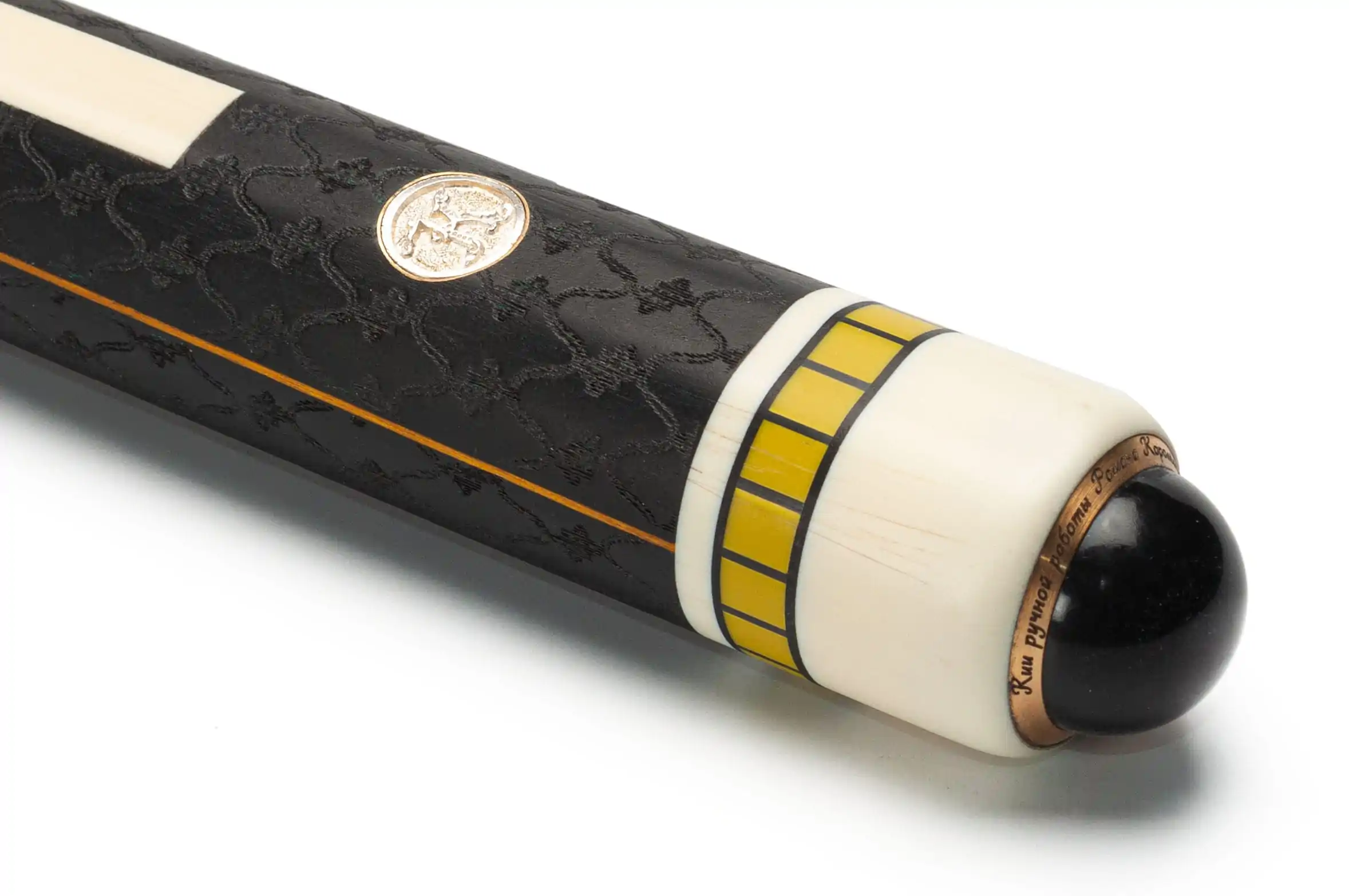 Кий Классика Элит 31 запил с лаз. гравировкой, Черный граб, Лимонник, Граб — изображение 5